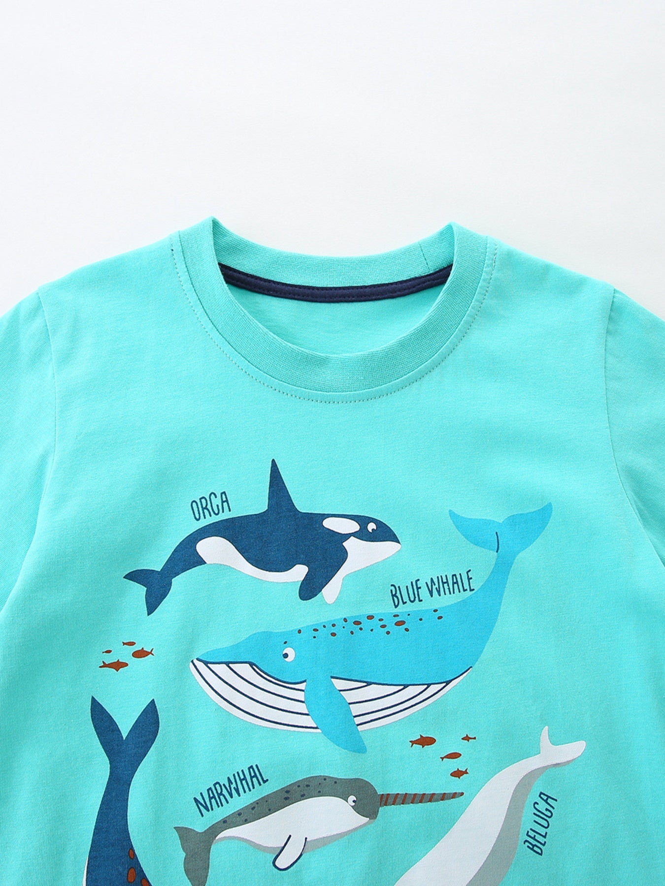 Children's Ocean Friends Tee and Plaid Shorts Set by Trendsi