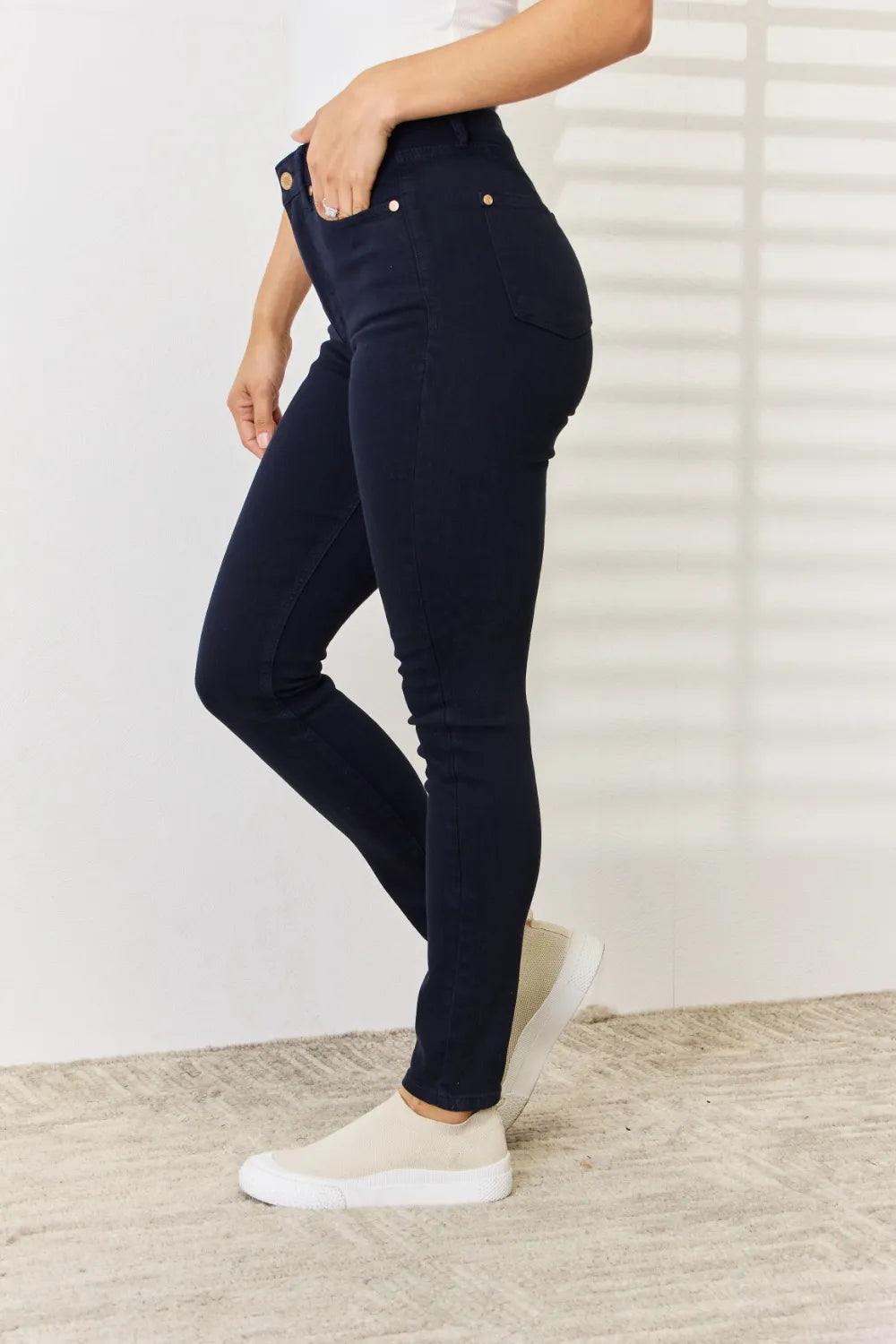 Judy Blue Full Size Garment Dyed Tummy Control Skinny Jeans by Trendsi