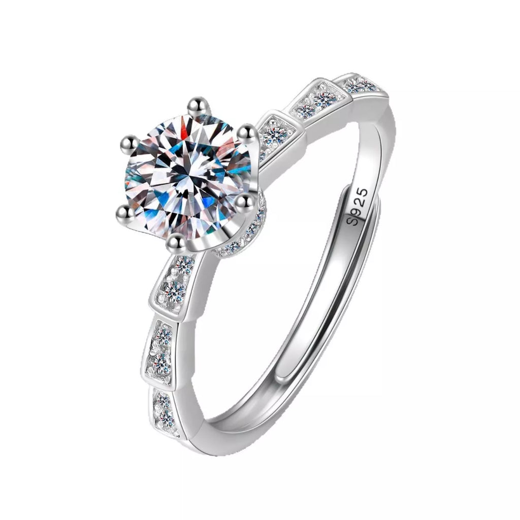 1 Carat Moissanite 925 Sterling Silver Ring by Trendsi