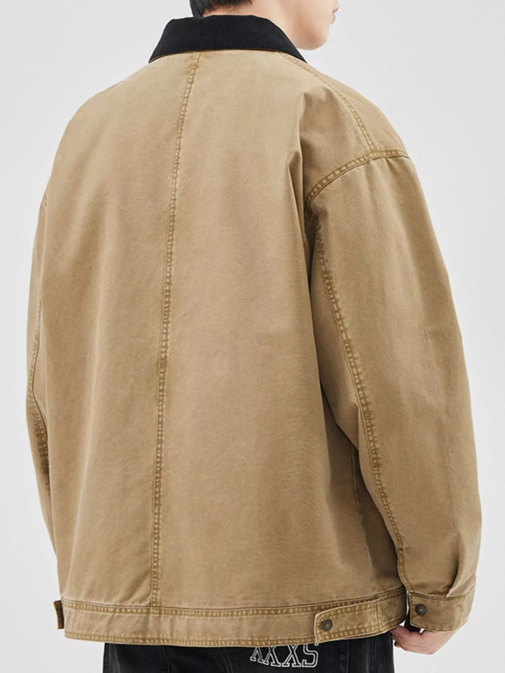 Men's Plus Size Zip Up Long Sleeve Jacket by Trendsi