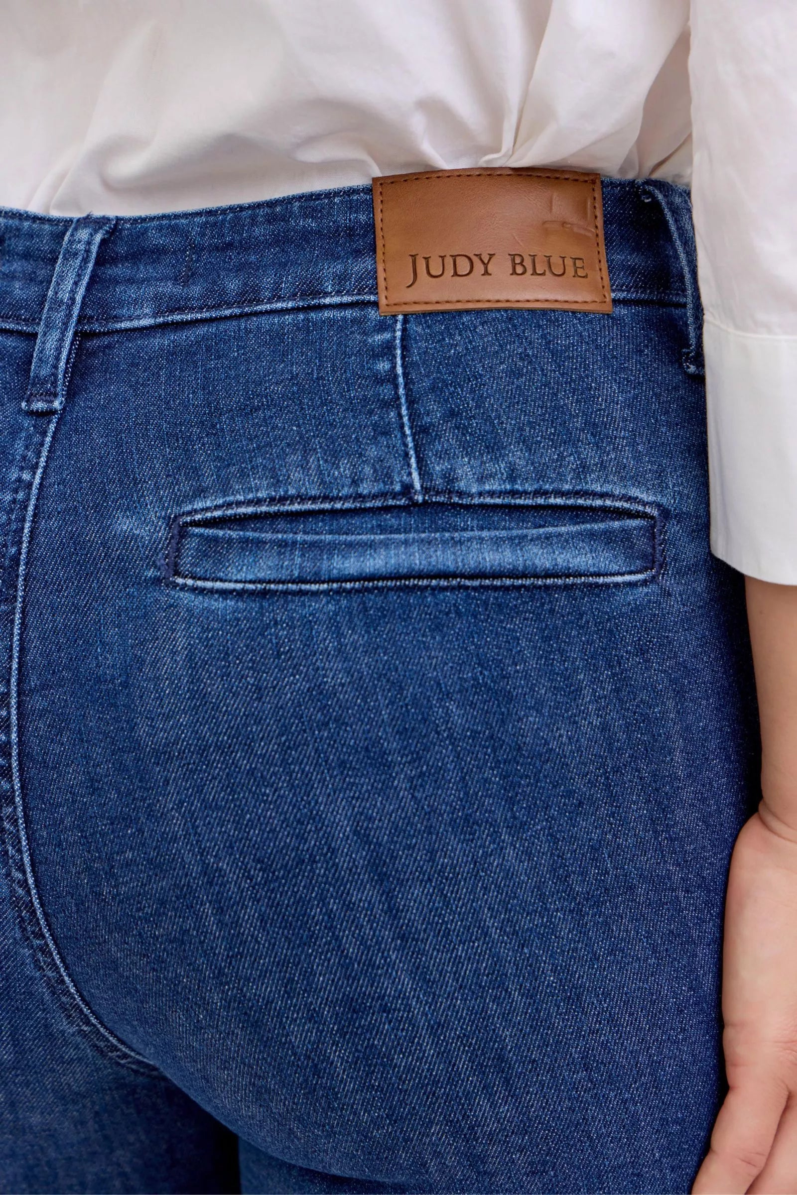 Judy Blue High Waist Flare Jeans with Front Patch Pockets by Trendsi