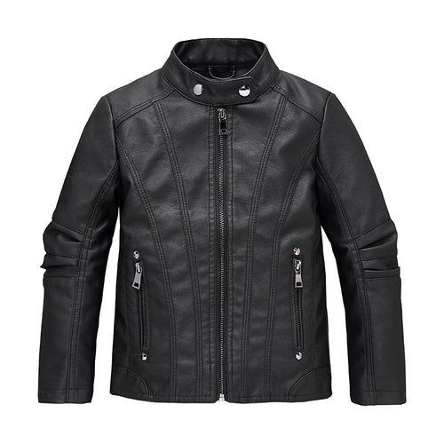 Children's Clothing Children's Leather Boys And Girls Motorcycle Jacket New European And American Children Medium And Big Children Fashionable Jacket by DC-THE CEO