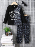 Children's Camouflage Color Block Top and Pants Set by Trendsi