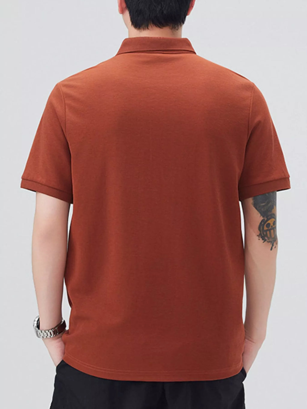 Men's Plus Size Button Detail Short Sleeve Polo by Trendsi