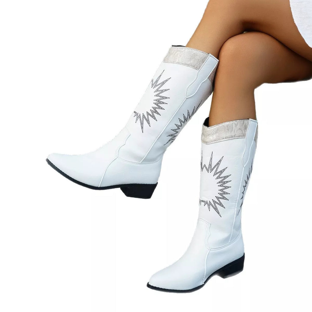 Point Toe Block Heels Boots by Trendsi