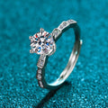 1 Carat Moissanite 925 Sterling Silver Ring by Trendsi