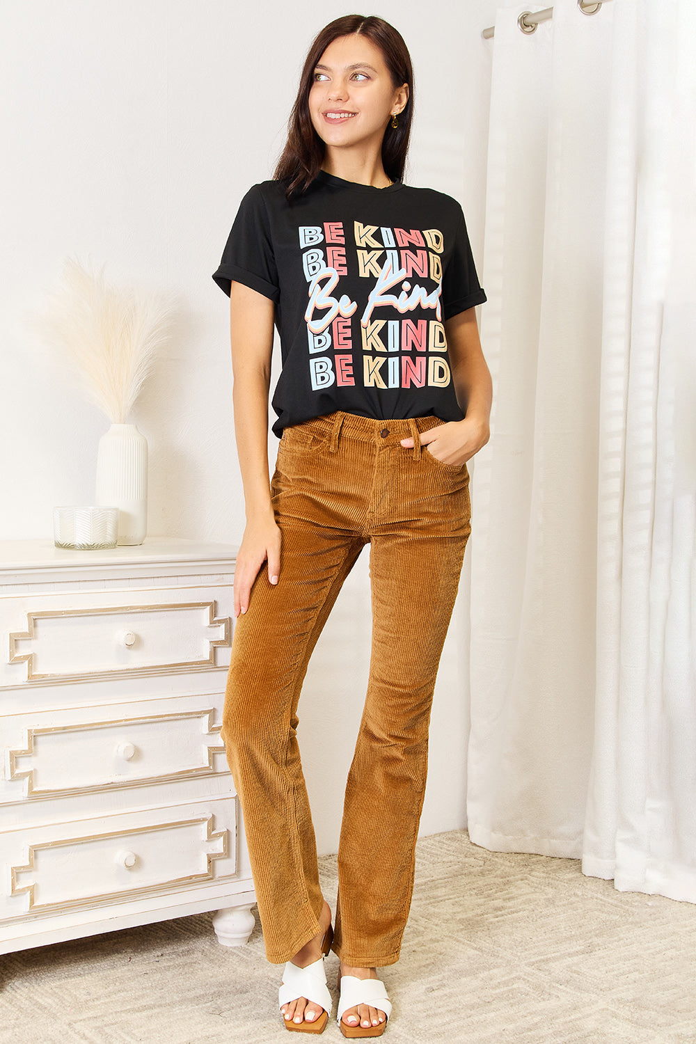 Simply Love BE KIND Graphic Round Neck T-Shirt by Trendsi