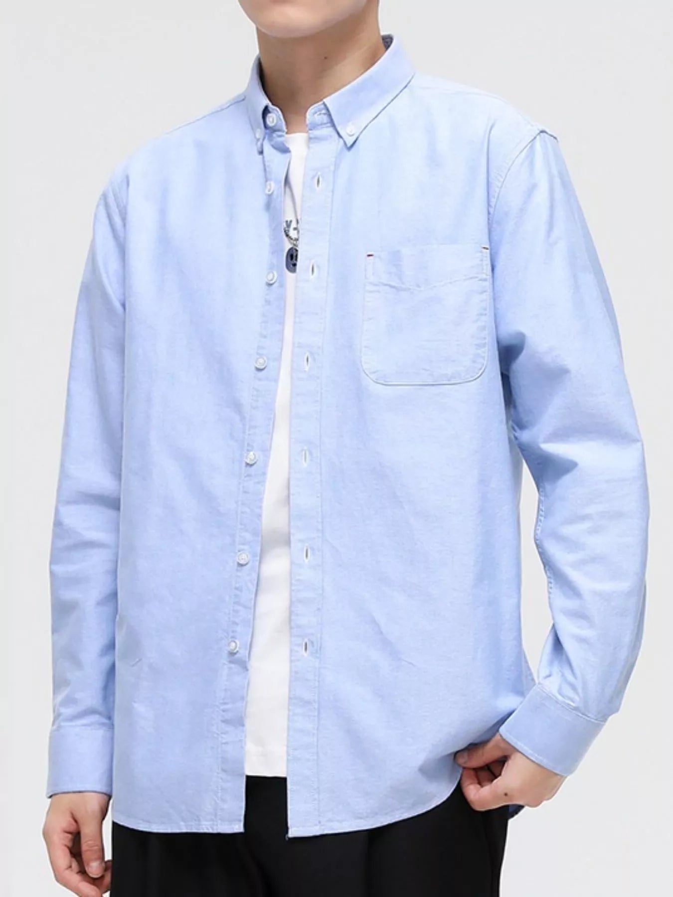 Men's Full Size Button Up Long Sleeve Shirt Plus Size by Trendsi