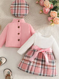 Children's Plaid 3-Piece Outfit Set by Trendsi