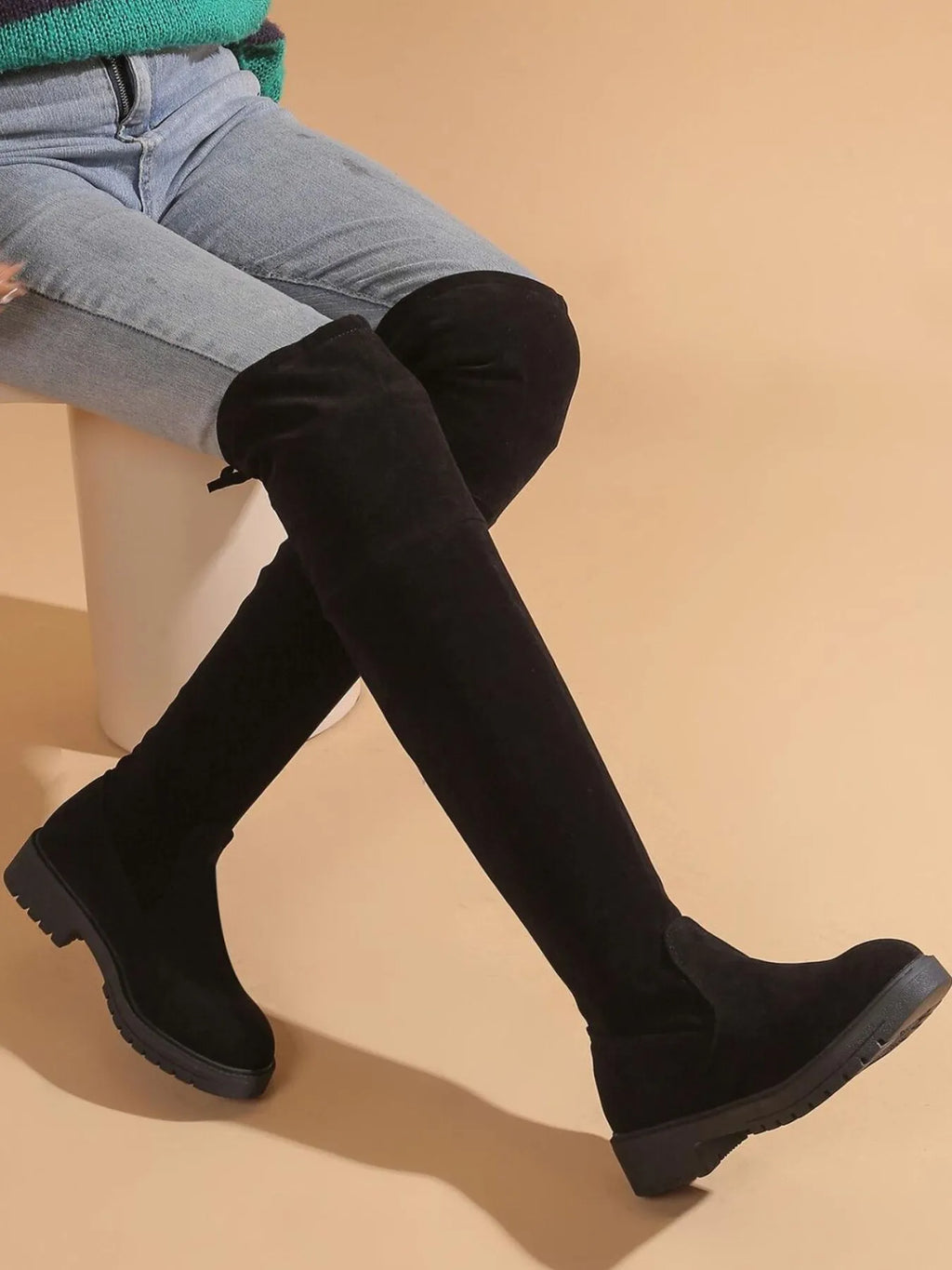 Over-the-Knee Block Heel Boots by Trendsi