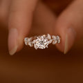 1 Carat Moissanite 925 Sterling Silver Leaf Ring by Trendsi