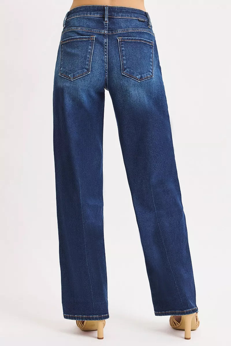 RISEN Mid Rise Wide Baggy Jeans by Trendsi