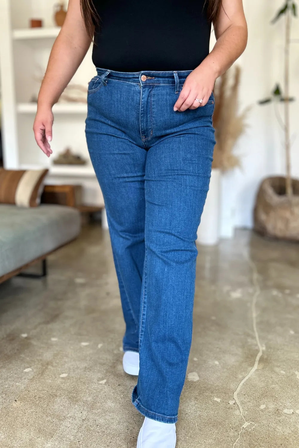 Judy Blue Full Size High Rise Straight Jeans by Trendsi