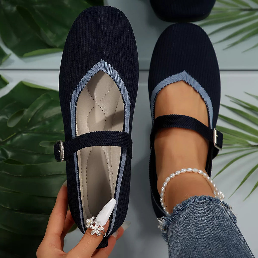 Round Toe Mesh Slip-Ons by Trendsi