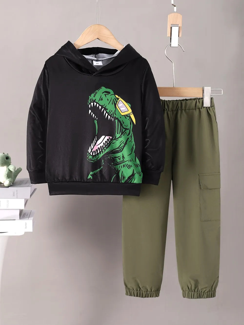 Children's Dinosaur Graphic Hoodie and Pants Set by Trendsi