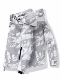 Men's Plus Size Camouflage Waterproof Outdoor Jacket by Trendsi