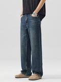 Men's Vintage Wash Wide Leg Jeans by Trendsi