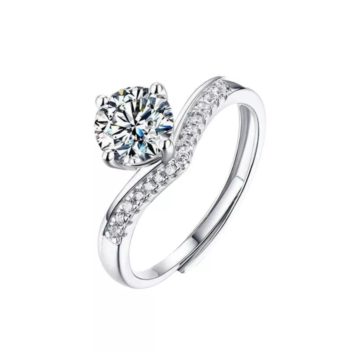 2 Carat Moissanite 925 Sterling Silver Ring by Trendsi