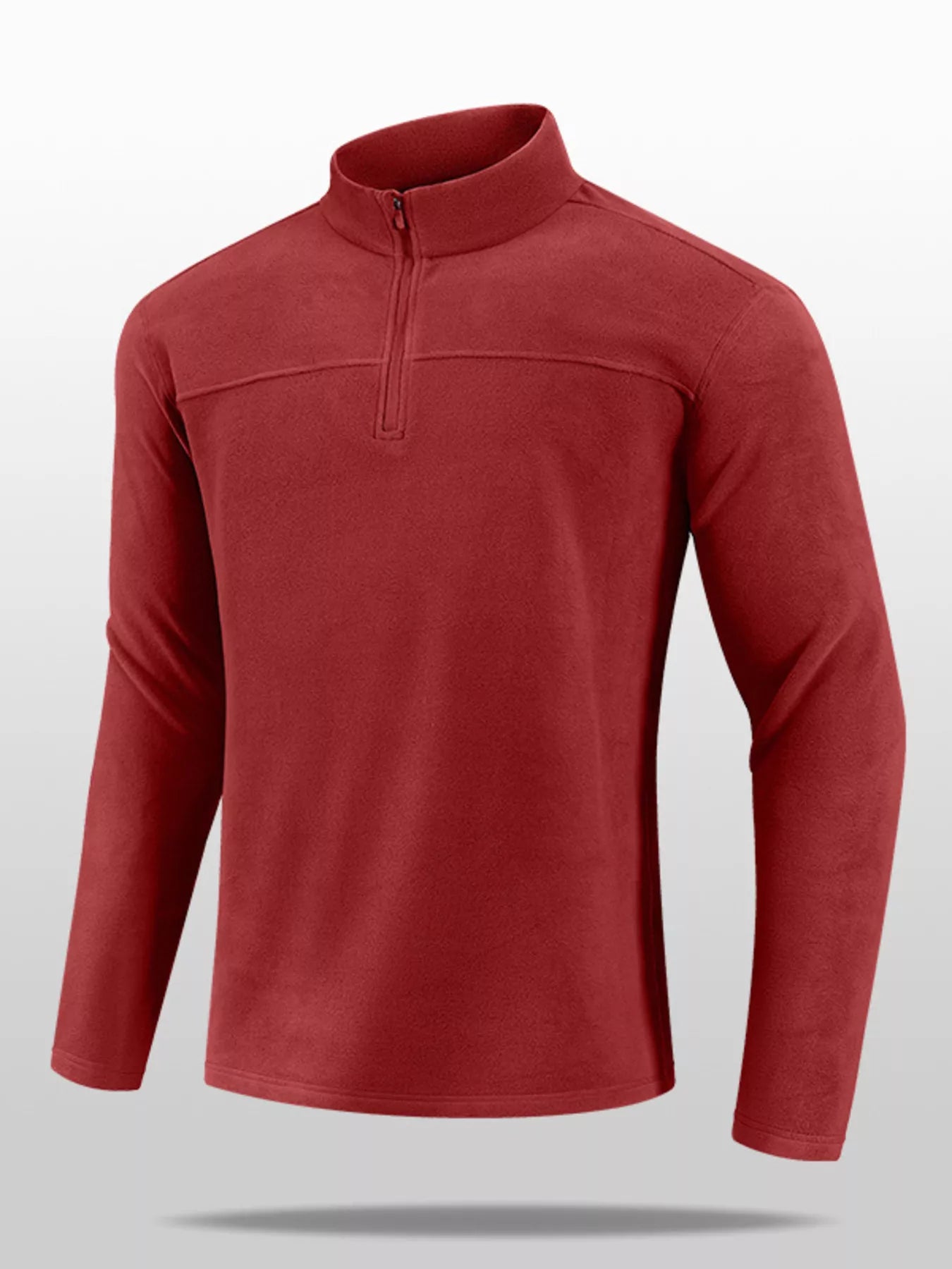 Men's Plus Size Quarter Zip Long Sleeve Sweatshirt by Trendsi