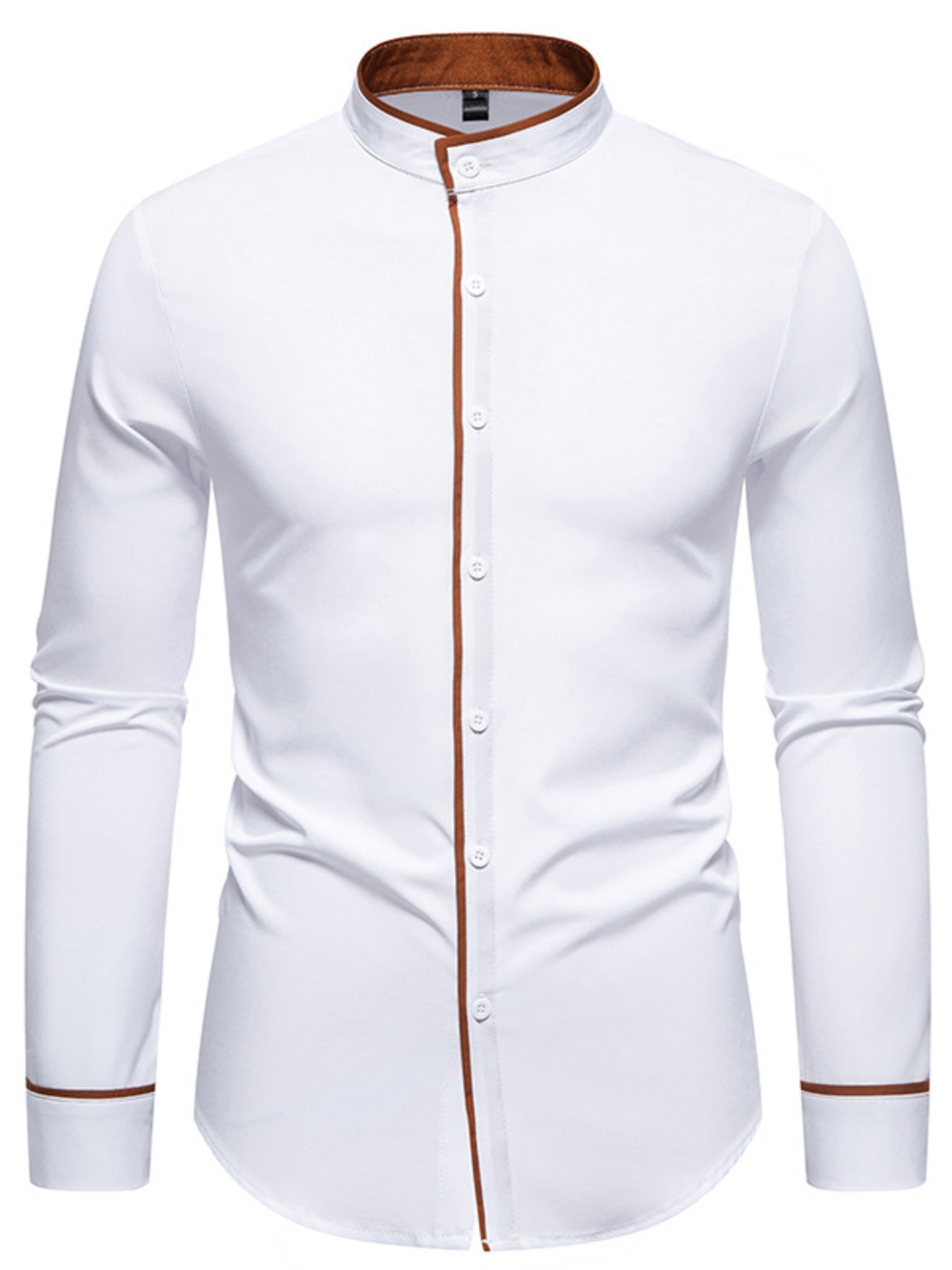Men's Slim Fit Long Sleeve Shirt by Trendsi