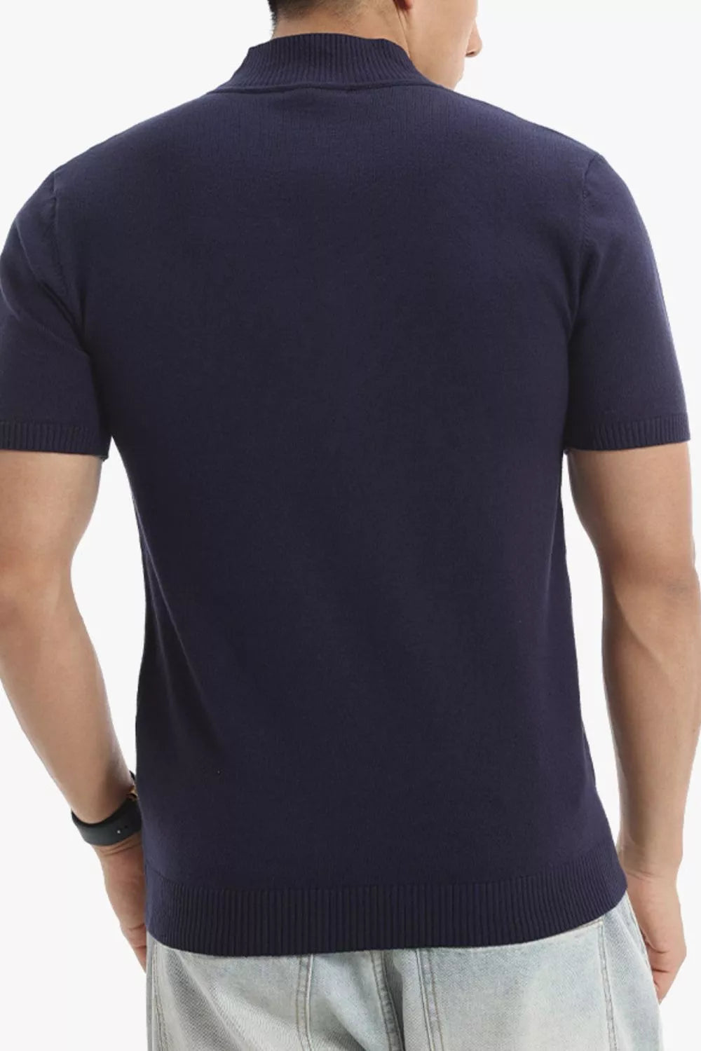 Men's Plus Size Slim Fit Short Sleeve Sweater by Trendsi