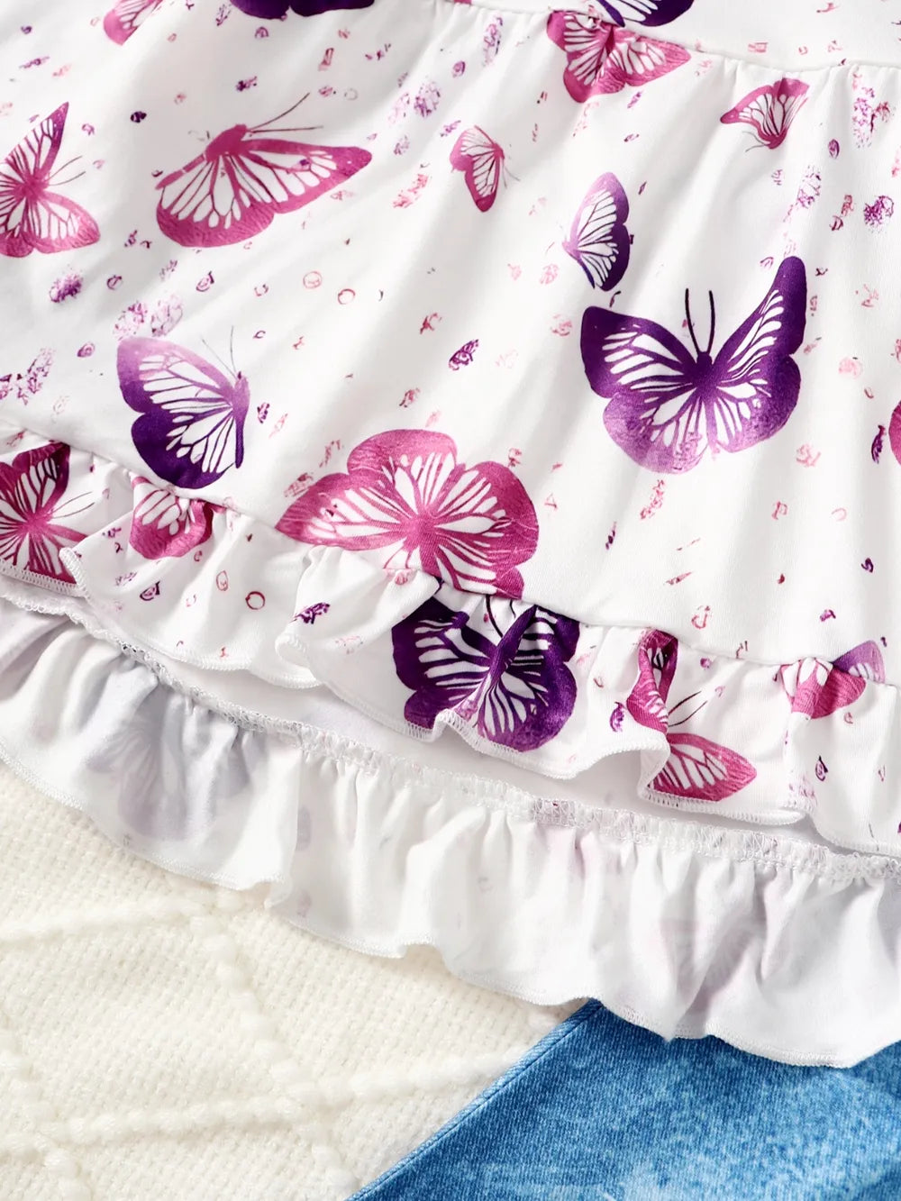 Children's Butterfly Print Top and Flare Pants Set by Trendsi