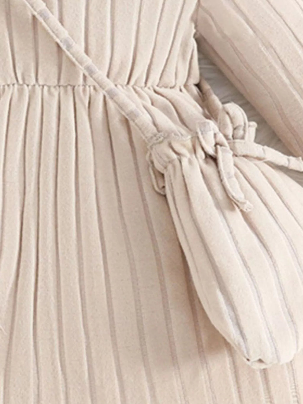 Children's Ribbed Knit Ruffle Trim Dress with Bag by Trendsi