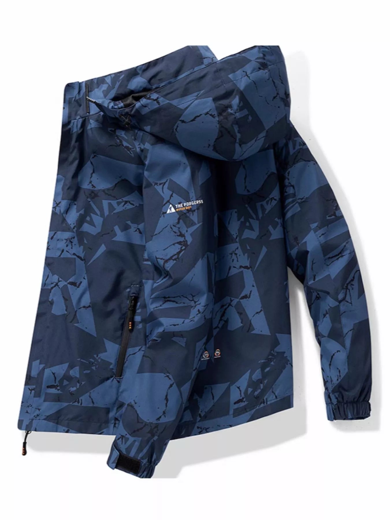 Men's Plus Size Camouflage Waterproof Outdoor Jacket by Trendsi