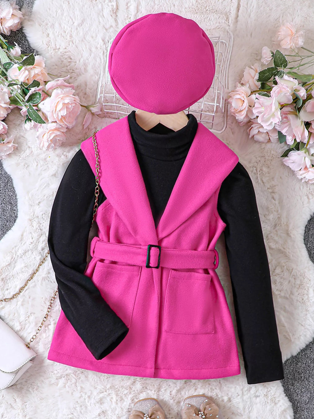 Children's Vest & Top & Beret 3-Piece Set by Trendsi