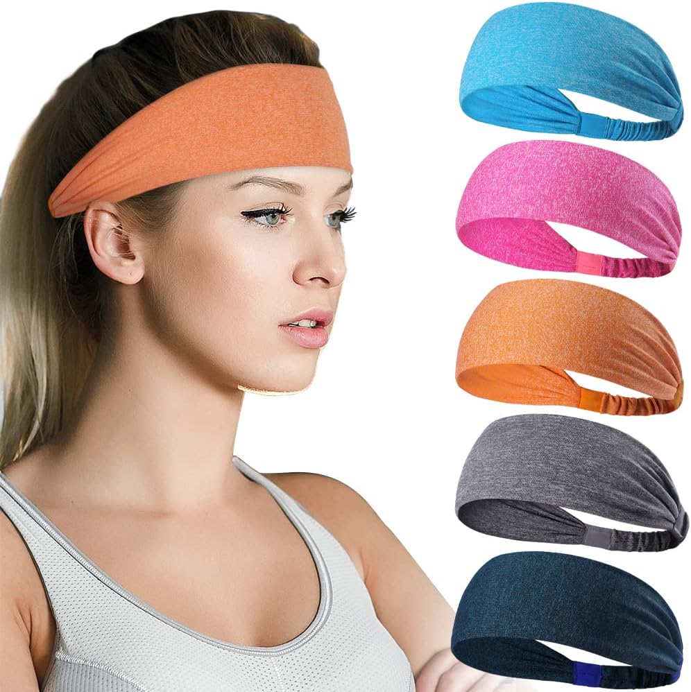 5-Pack- Unisex Sports Fitness Headband And Sweatband