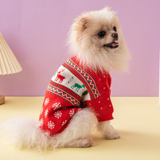 Christmas Tree Elk Christmas Dog Sweater by DC-THE CEO