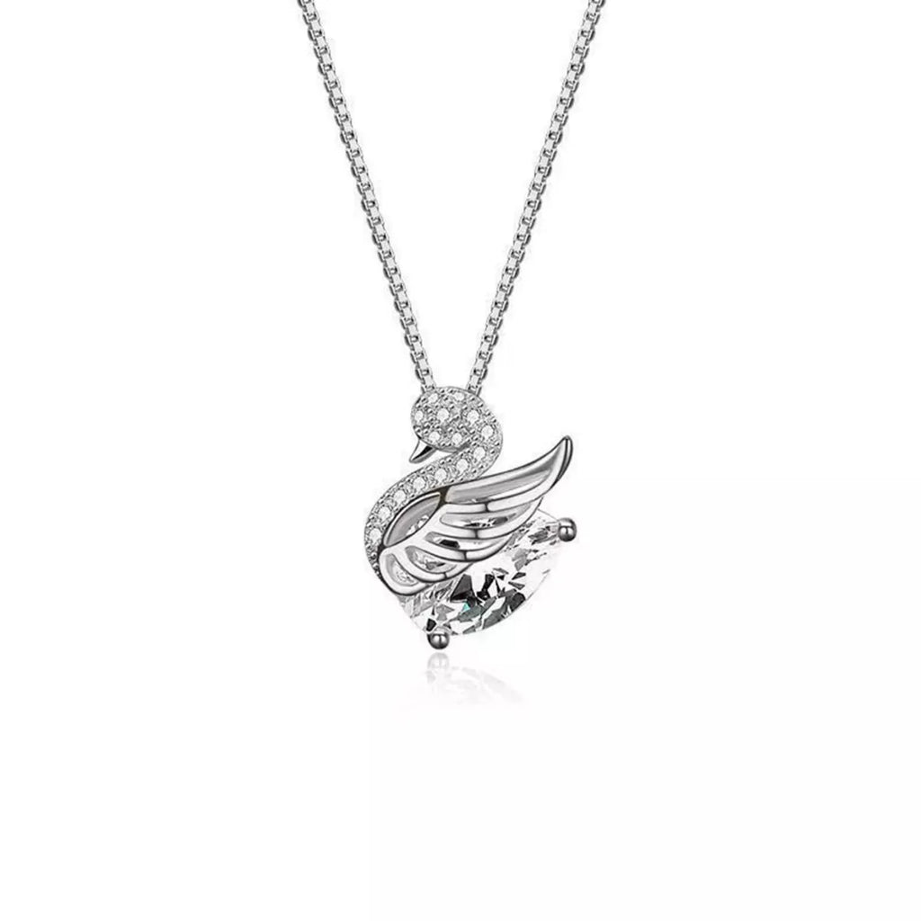 925 Sterling Silver Zircon Pendant Necklace by Trendsi