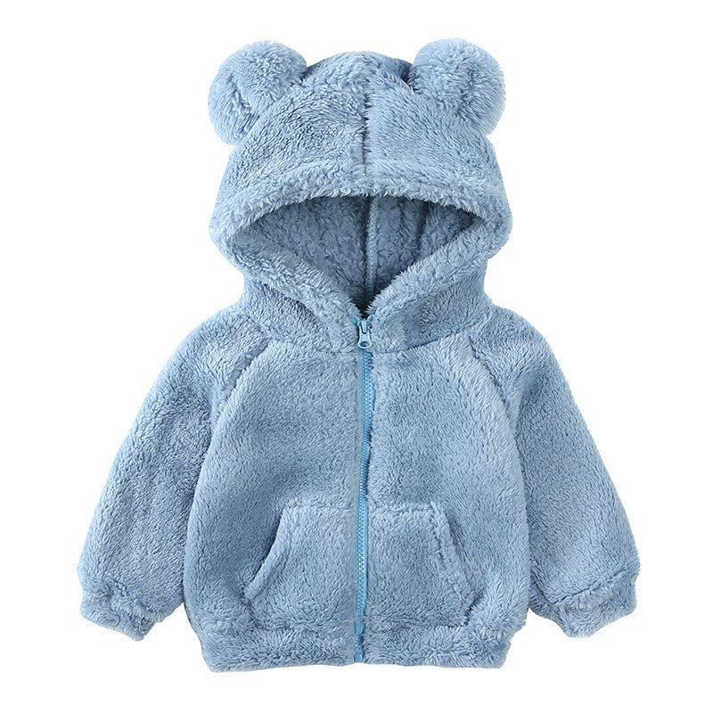 Children Berber Fleece Coat Children's Clothing Cartoon Bear Boy Thickened by DC-THE CEO