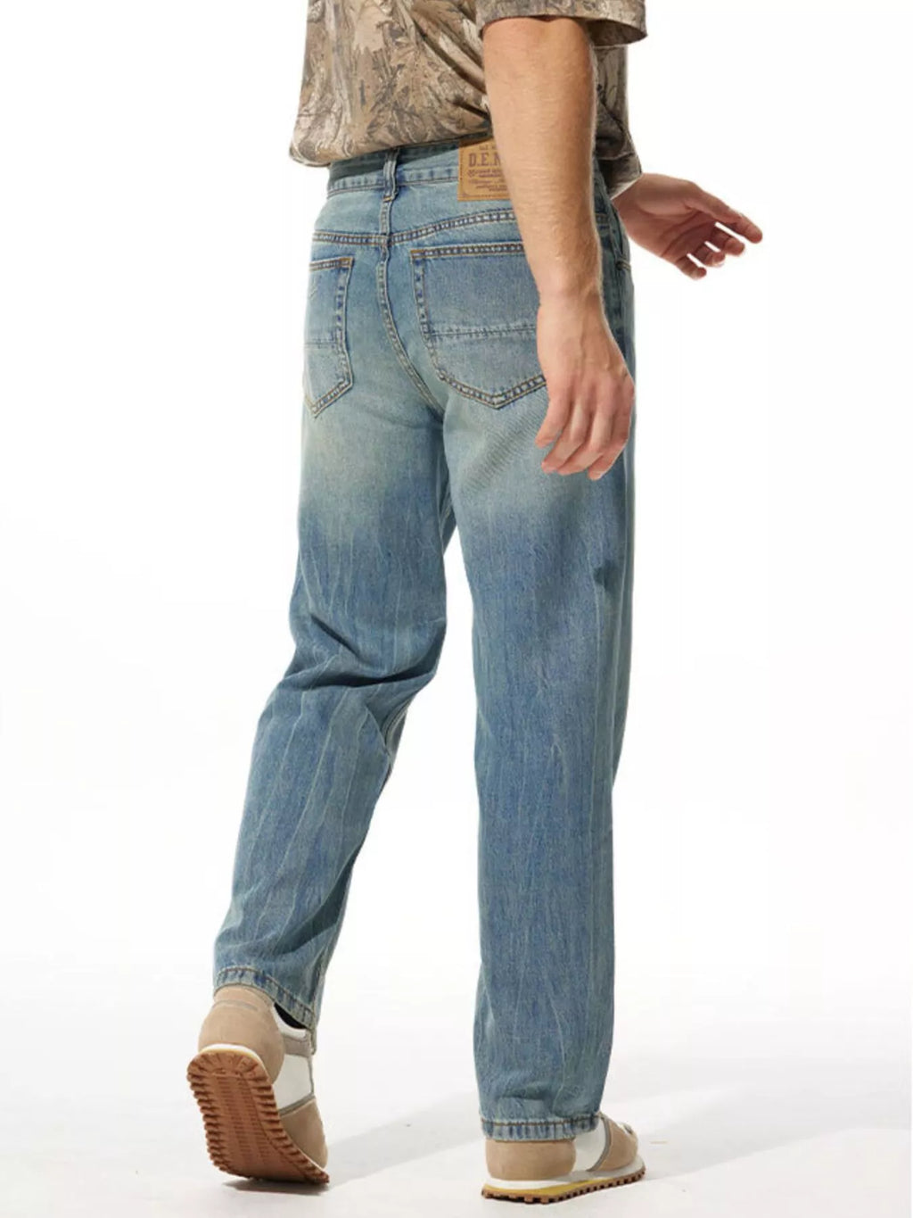 Men's Relaxed Fit Vintage Wash Pants by Trendsi
