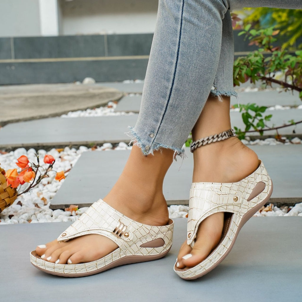 Toe Post Wedge Sandals by Trendsi