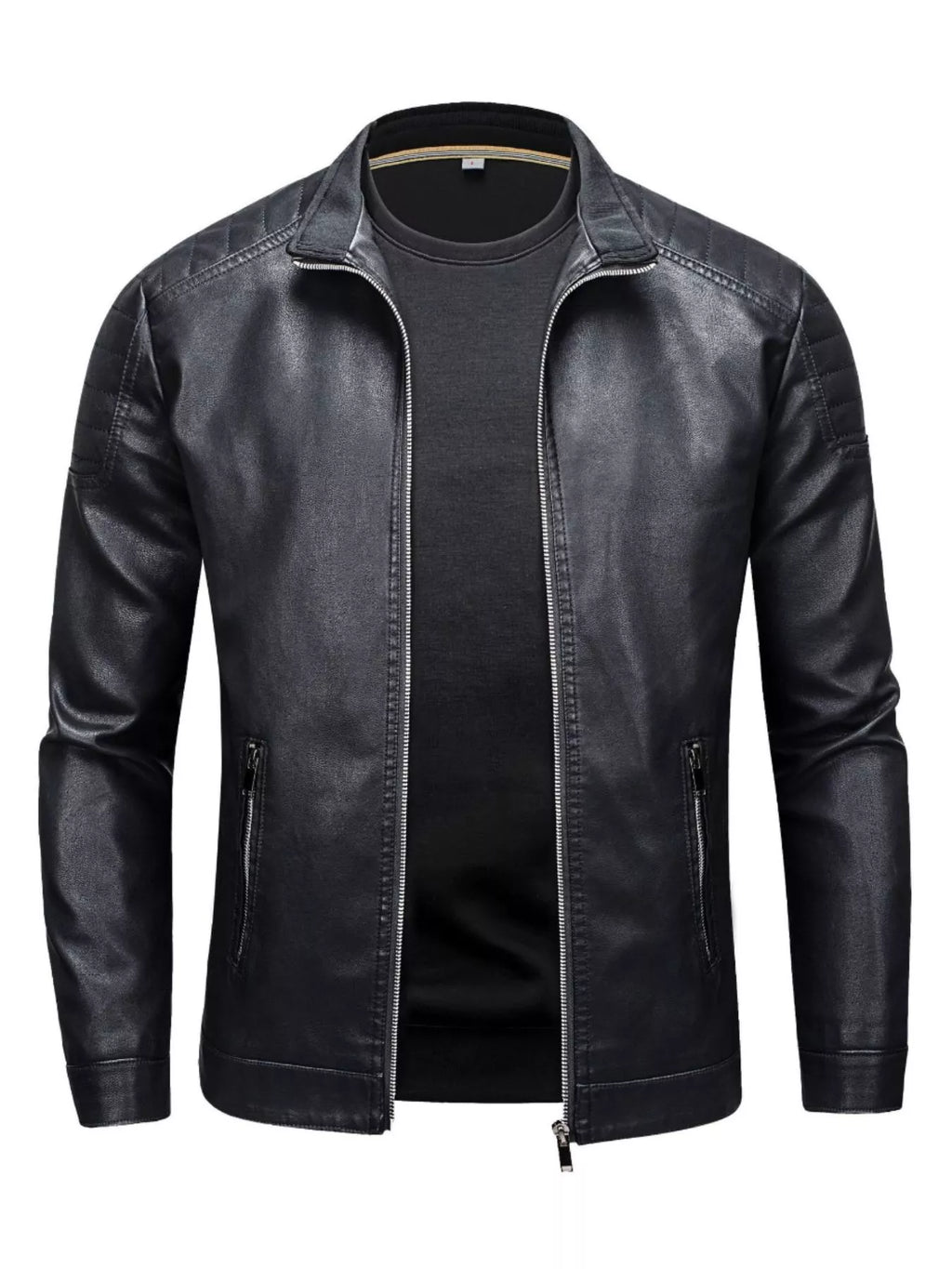 Men's Plus Size Zip Up Long Sleeve Jacket by Trendsi