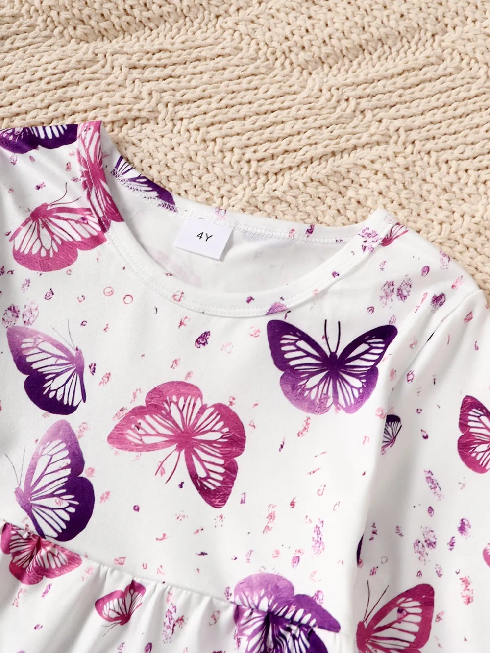 Children's Butterfly Print Top and Flare Pants Set by Trendsi