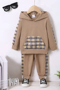 Children's Plaid Hoodie and pants Set by Trendsi