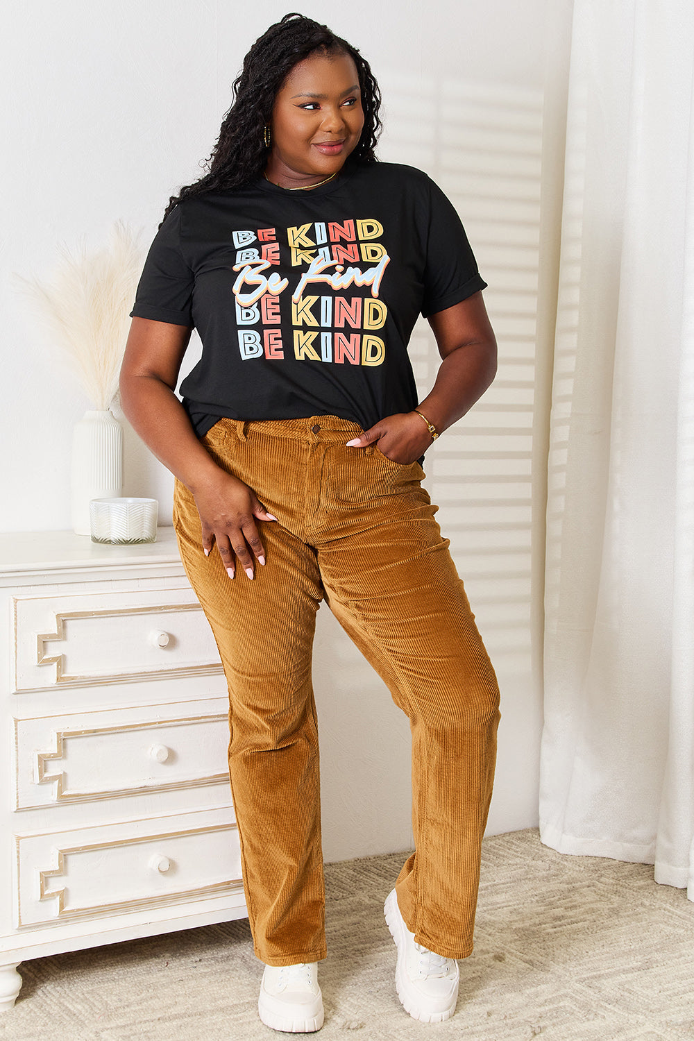 Simply Love BE KIND Graphic Round Neck T-Shirt by Trendsi