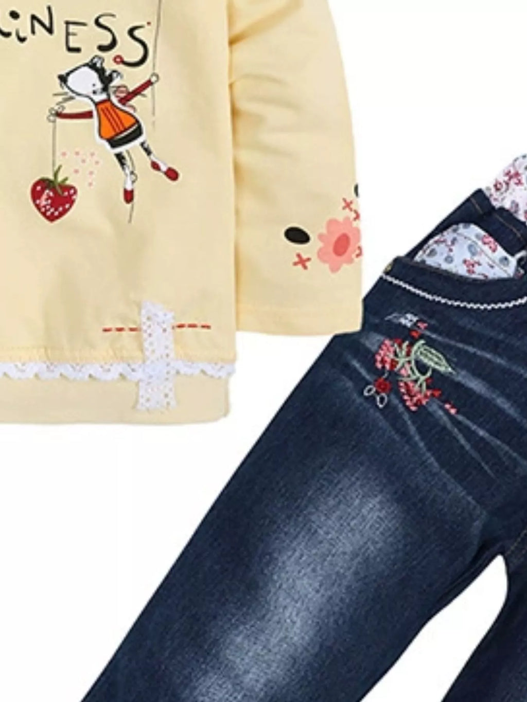 Children's Round Neck Top and Jeans Set by Trendsi