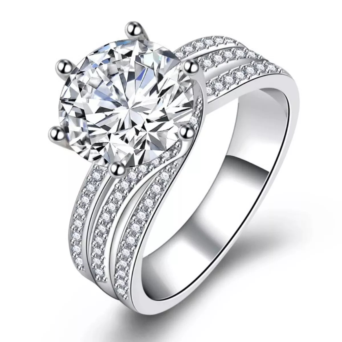 3 Carat Moissanite 925 Sterling Silver Ring by Trendsi