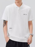 Men's Plus Size Button Detail Short Sleeve Polo by Trendsi