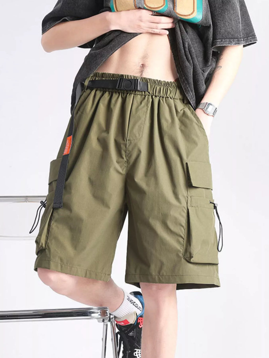 Men 's Full Size Multi-Pocket Relaxed Fit Cargo Shorts Plus Size by Trendsi