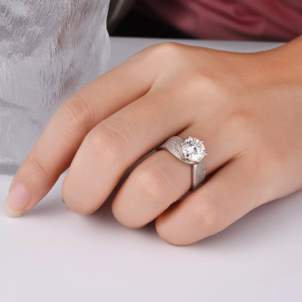 3 Carat Moissanite 925 Sterling Silver Ring by Trendsi