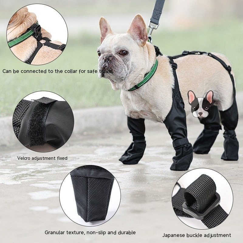 Waterproof Dog Shoes Adjustable Dog Boots Pet Breathbale Shoes For Outdoor Walking Soft French Dog Shoes Pets Paws Protector Pet Products by DC-THE CEO