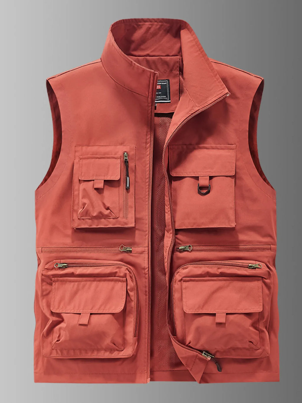 Men's Plus Size Multi-Pocket Outdoor Utility Vest by Trendsi