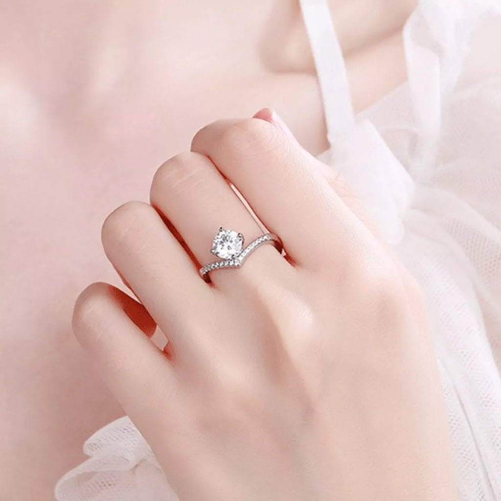 2 Carat Moissanite 925 Sterling Silver Ring by Trendsi