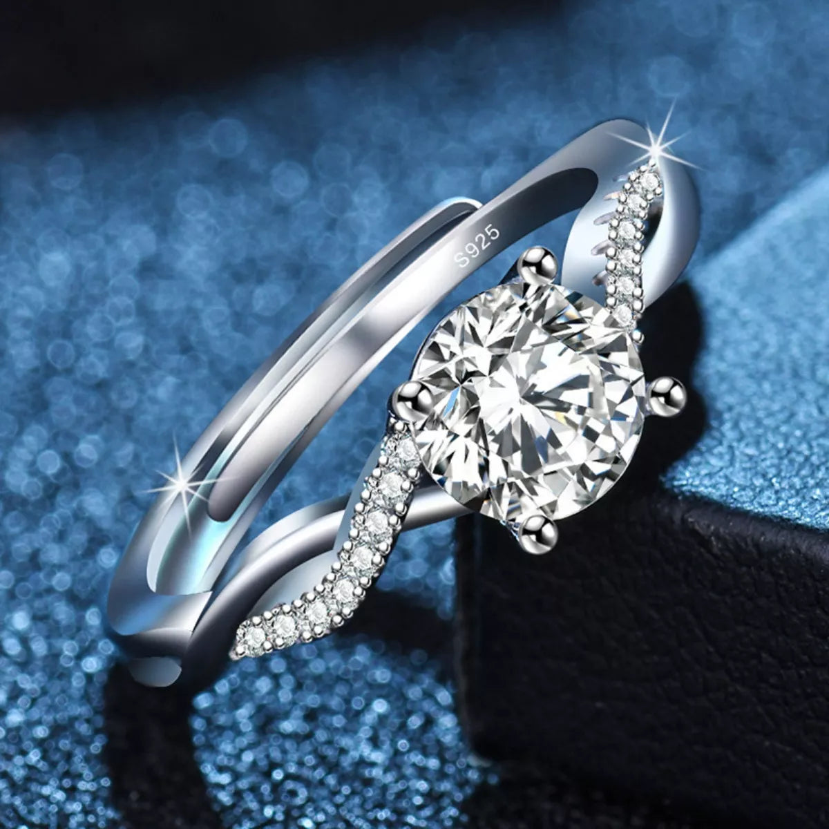 1 Carat Moissanite 925 Sterling Silver Ring by Trendsi