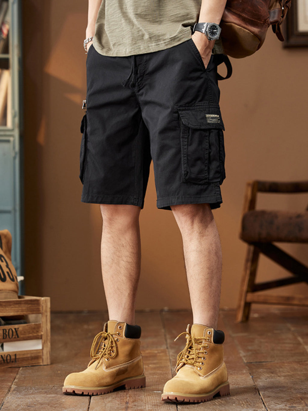 Men's Plus Size Casual Cargo Shorts by Trendsi