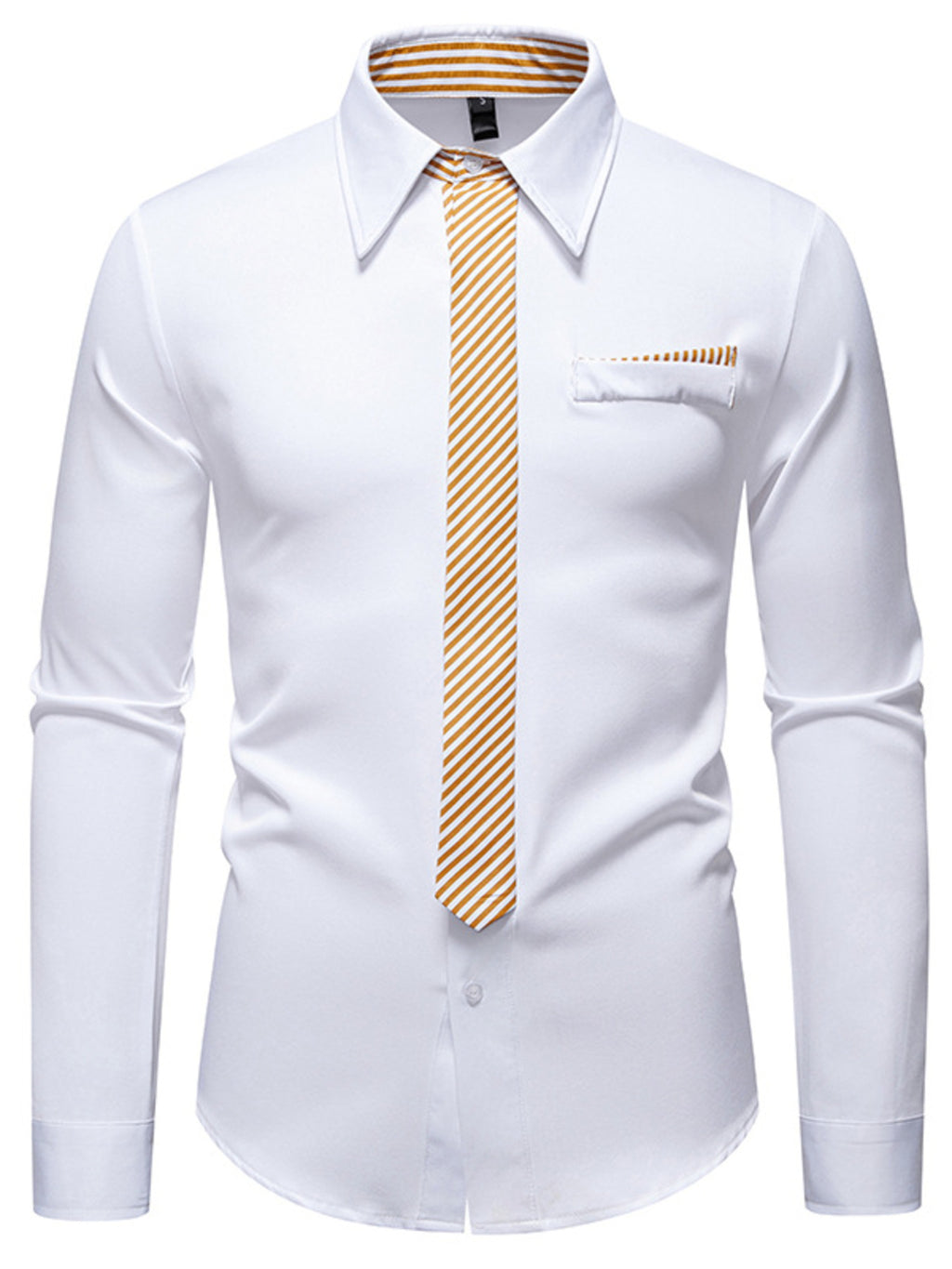 Men's Button Up Long Sleeve Shirt by Trendsi